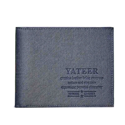 

Tailored Slim Men Leather Bifold Wallet Purse Blue