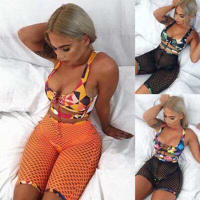 

3pcs Womens Lace-up Swimsuits Brazilian Swimwear Bathing Suit Push Up Bikini Beach