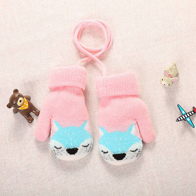 

Cute Cartoon Fox Baby Kids Gloves Winter Warm Thick Mittens Children&  Gloves