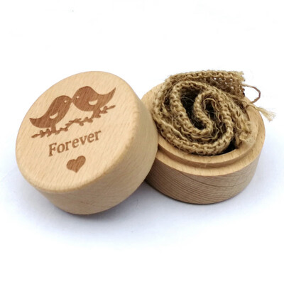 

New Hot 18 Styles Personalized Rustic Wedding Wood Ring Box Holder Custom Wedding Ring Bearer Gift Box Decoration Holder