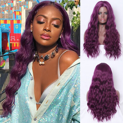 

〖Follure〗Womens Fashion Wig Purple Synthetic Hair Long Wigs Wave Curly Wig