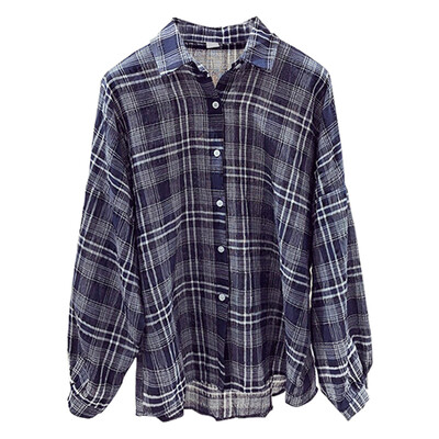 

Women Summer Sunscreen Casual Long Sleeve Slim Chiffon Plaid Print Casual Thin Section Cardigan Coat