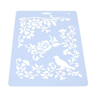 

DIY Bird Lace Template Ruler Photo Album Hollow Stencils Drawing Tool Decor