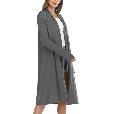 

Toponeto Womens Casual Sexy Long Sleeve Open Front Patchwork Loose Cardigan Coat