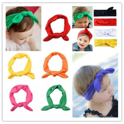 

Toddler Kids Baby Girl Headband Solid Color Elastic Headband Bow Flower Hair Band Accessories