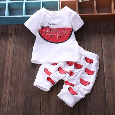 

Baby Boy Kid Summer Cotton T-shirt Top Clothes Watermelon Short Pants Outfit Set