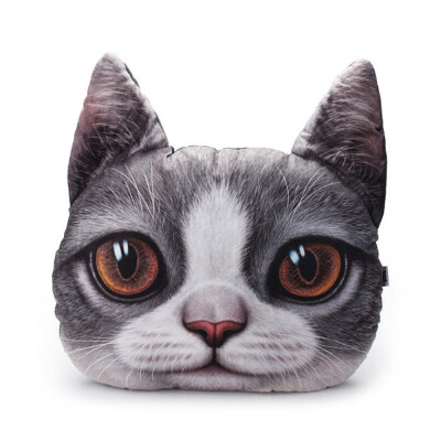 

Cute Plush 3D Animals Head Shape Throw Pillow Meow Star Soft Chair Sofa Bed Cushion Home Office Cafe Decoration 4840 scottish fo