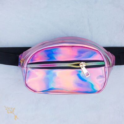 

2018 New Style Fashion Womens Fanny Pack PU Laser Purse Zipper Waist Sequine Bag Hip Bag Punk Solid