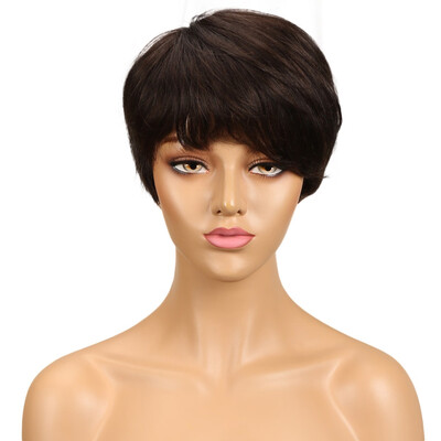 

Noble Peruvian Straight Human Hair Wigs Remy Non Lace Front Human Hair Wigs With Bangs Perruque Cheveux Humain
