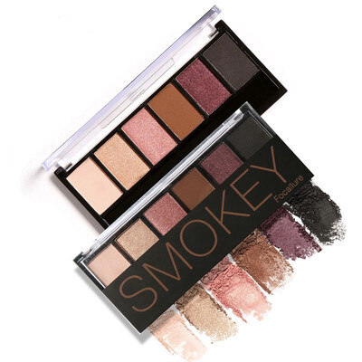 

FOCALLURE retro six-color smoky eyeshadow plate has long-lasting effect&earth color