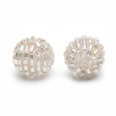 

Handmade Woven Seed Beads Round PaleGoldenrod 13514x12mm Hole 15mm