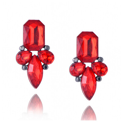 

Best lady 2017 New Colorful Flower Big Brand Design Luxury Starburst Pendant Crystal Stud Gem Statement Earrings Jewelry