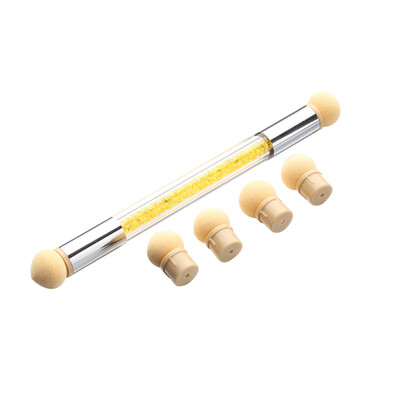 

Toponeto Set Glitter Powder Picking Dotting Gradient Pen Brush 6Sponge Nail Art Tools