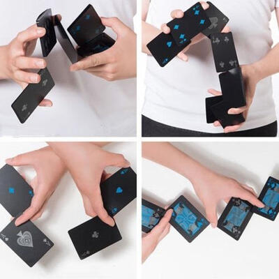 

High Quality Black Plastic PVC Poker Waterproof Magic Playing Cards Table Game