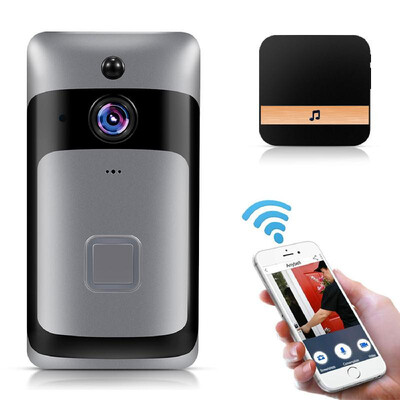 

Smart Home WiFi Doorbell 1080P HD Security Camera with Two-Way Audio PIR Motion Detection IR Night Vision 160-Degree Wide Angle Le