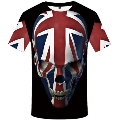 

Toponeto Mens 3D Skull Printed Fashion Short Sleeves Round Neck T Shirt Blouse Tee
