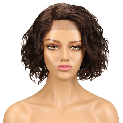 

Noble Peruvian Wavy Human Hair Wigs Remy Water Wave Wig Perruque Cheveux Humain Free Shipping