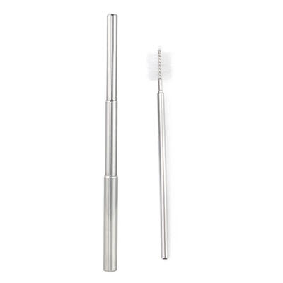 

Reusable Folding Drinking Straw Stainless Steel Retractable Straw wBrush