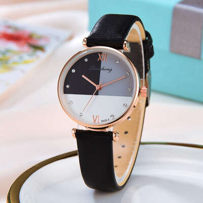 

RM Licaihong Fashion Simple Three Color Flat Dial Belt Quartz Female Watch