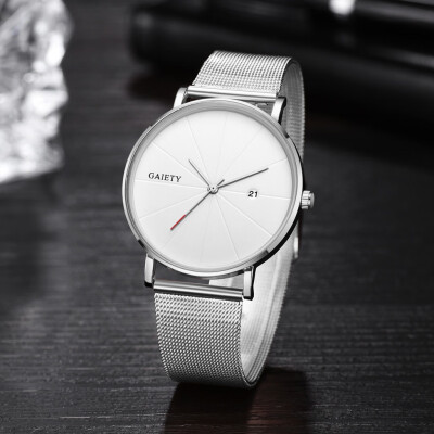 

Gobestart Fashion Simple Simple Casual Calendar Business Net With Strap Mens Watch