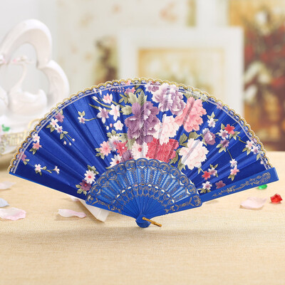 

Siaonvr Best Chinese Style Dance Wedding Party Lace Silk Folding Hand Held Flower Fan