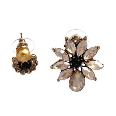 

AOTEMAN 2019 Summer Blooming Flower Crystal Earrings for women 2 colors Ancient Retro Women Bijoux Factory Wholesale