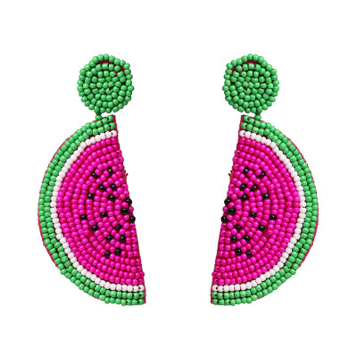 

2019 New Trendy Boho Fruit Round Drop Dangle Earrings Handmade Watermelon Earring Female Wedding Party Gifts Jewelry