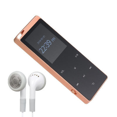 

16GB MP3 Player Portable Ultra-thin Digital Music Player TF Card Slot Touch Button FM Radio Support BT Function with 35mm Headpho