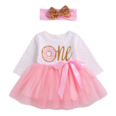 

2019 Summer Cotton Baby Infant Fairy Tale Petals Colorful Dress with Headwear Princess Newborn Baby Dresses Gift