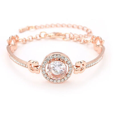 

Temperament Noble Shiny Inlaid Rhinestone Bracelet Girls Accessories Pair Hand Ring Jewelry Valentines Day