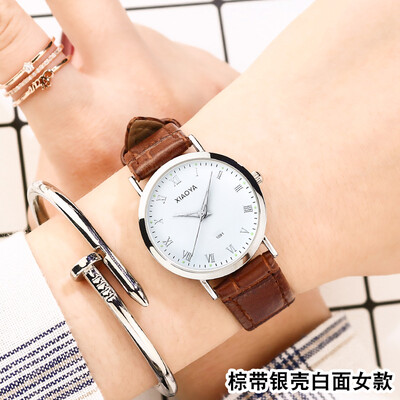 

Womens watch waterproof fashion 2019 new Korean version of the simple casual atmosphere belt student mens watch couple watch