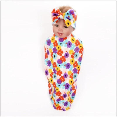 

Kid Newborn Infant Baby Soft Swaddle Sleeping Blanket WrapHeadband Bath Towel