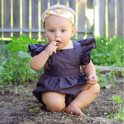 

Kids Baby Girls Clothes Flying Sleeve Jumpsuit Romper Bodysuit Sunsuit Outfits O