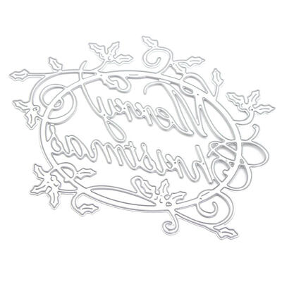 

Christmas Words Cutting Die Stencil Scrapbooking Card Template DIY Craft