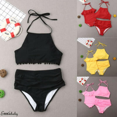

Family Matching Mother Daughter Bikini Women Girl Bandage Swimsuit Swimwear Set