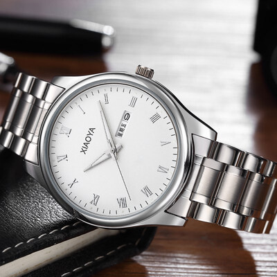 

Authentic Korean fashion trend watch mens simple casual luminous steel belt female watch non-mechanical couple quartz watch