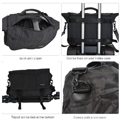 

CADEN Multi-function SLRDSLR Camera Shoulder Bag Waterproof Shockproof Travel Messenger Bag with Detachable Inner Case Bag Divide