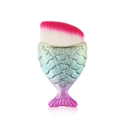 

Gobestart 1pcs Fish Scale Makeup Brush Fishtail Bottom Brush Powder Cosmetic Brush