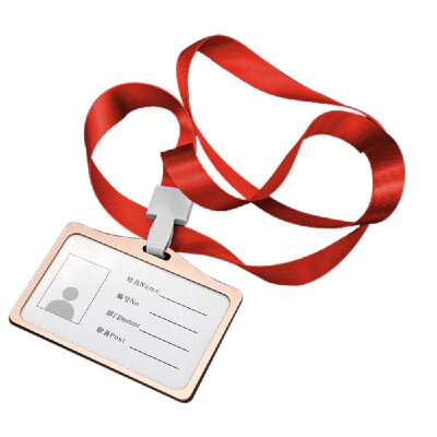 

Horizontal Transverse Aluminum Alloy ID Name Card Case Business Work Card Badge Holder with Lanyard