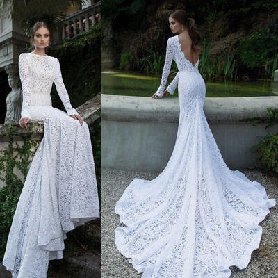 

White Formal Long Lace Women Prom Evening Party Bridesmaid Wedding Maxi Dress