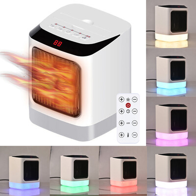 

〖Follure〗LED Handy Space Heater Timer Electric Heater Remote Control Air Warmer Hot Fan