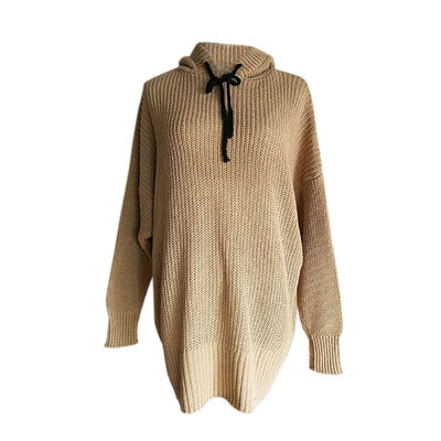 

Knitted Hooded Sweater Long Sleeve Autumn Winter 2019 Warm Oversized Sweaters And Pullovers Loose Casual Shirt Female Clothing