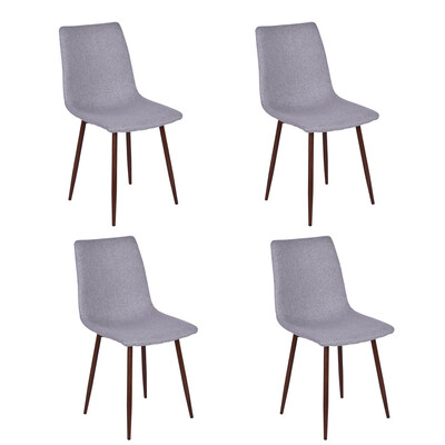 

Gobestart Modern Style Chair Metal Leg Dining Chair Linen Seat Set Of 4