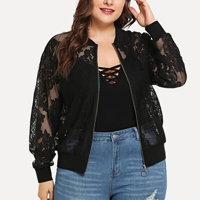 

Nomeni Womens Solid Casual Plus Size Lace Loose Shawl Cardigan Top Cover Up Long Sleeve