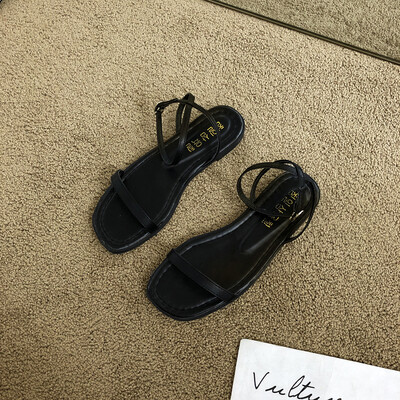 

Sandals female fairy summer Korean fashion evening students Joker flat with gladiator sandals