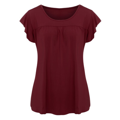 

Starmoon Women Casual Short Sleeve T-shirt Loose Soild O Neck Top Blouse
