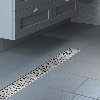 

Greensen 80cm Stainless Steel Liner Tile Floor Shower Drain for Bathroom KitchenStraight Drainage