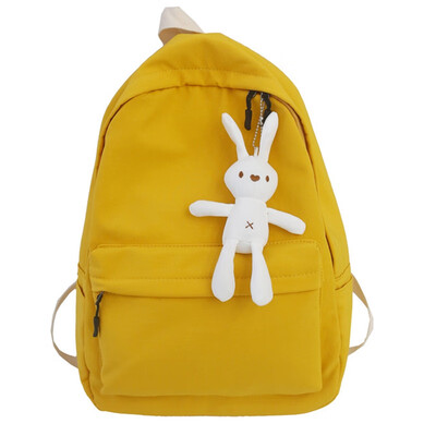 

High school schoolbag girl ins ugly Meng Korean version of the original ulzzang shoulder bag with a sense of Rabbit Pendant