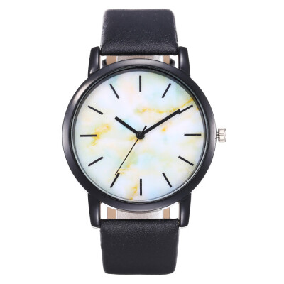 

Top Sale Women Watch Marble Dial Casual Ladies Quartz Wristwatch Simple Black Leather Strap Clock High Quality Relogio Femini50