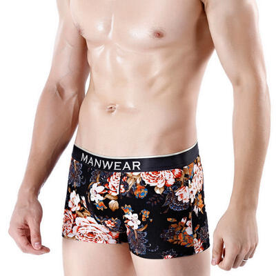 

Mens Comfort Cotton Boxer Briefs Quick-Drying Breathable Underwear With Pouch